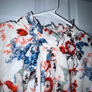 ERDEM Red and Blue Floral jumpsuit